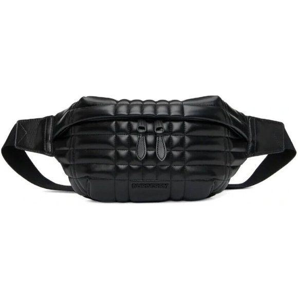 BURBERRY Black Sonny Leather TB Quilted Belt Bum Bag Crossbody Unisex RSP $1,350 - Picture 3 of 16